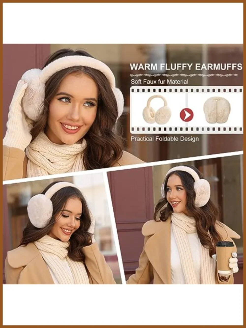 5PC Acrylic Winter Set Beanie Scarf Gloves Earmuffs Socks